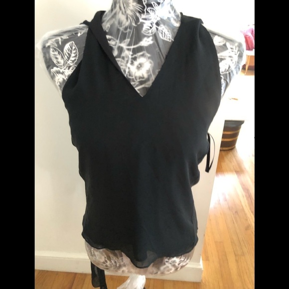 Express  large V neck w/attached sheer scarf that can be tied or wrapped NWOT - Picture 2 of 14